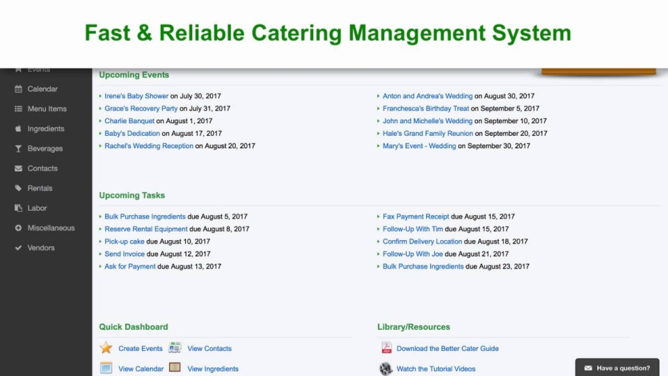 screenshot of Better Cater